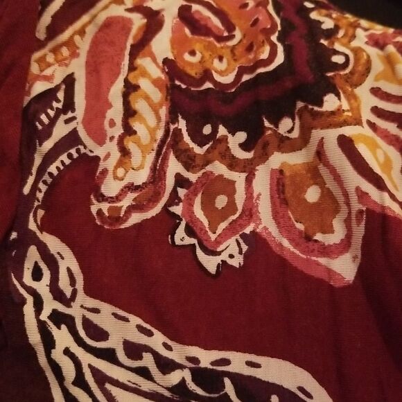 Rust Paisley Print Women's Dress.    Sc0726 - Picture 5 of 5